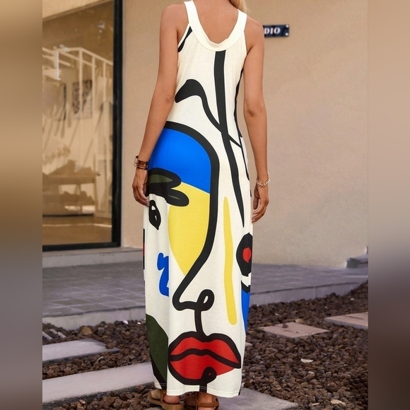 Summer Casual & Vacation Criss-Cross Neckline Shift Dress - Picture 3 of 4